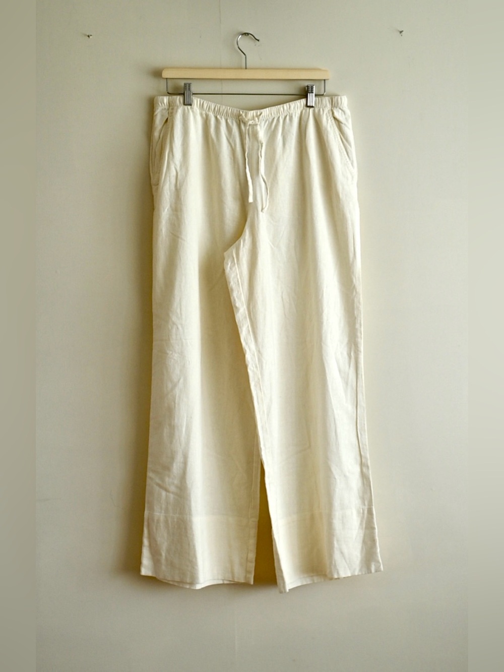 Dynamite Cream Drawstring Wide-Leg Pants